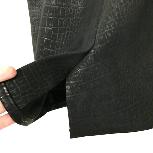 Overland Womens Embossed Black Leather Pencil Skirt Size XS-0 U.S.A. - Picture 5 of 7